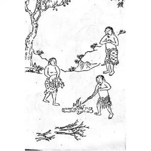 祖先生活简笔画