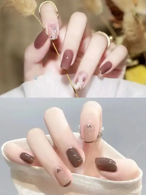 秋冬最适合跳色美甲.简单干净显手白#美甲 #美出高级感 #短 - 抖音