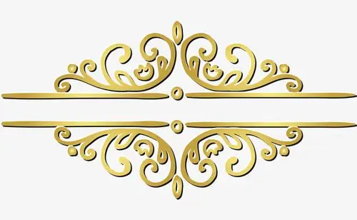 手绘金色花纹_png素材免费下载_ 2000*1009像素(编号:18818393)_90设