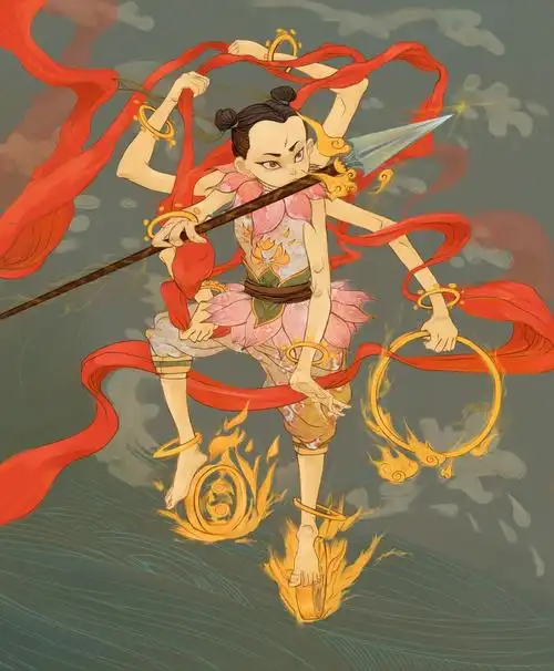 哪吒闹海_斌仔lbz__插画师作品_涂鸦王国gracg.com