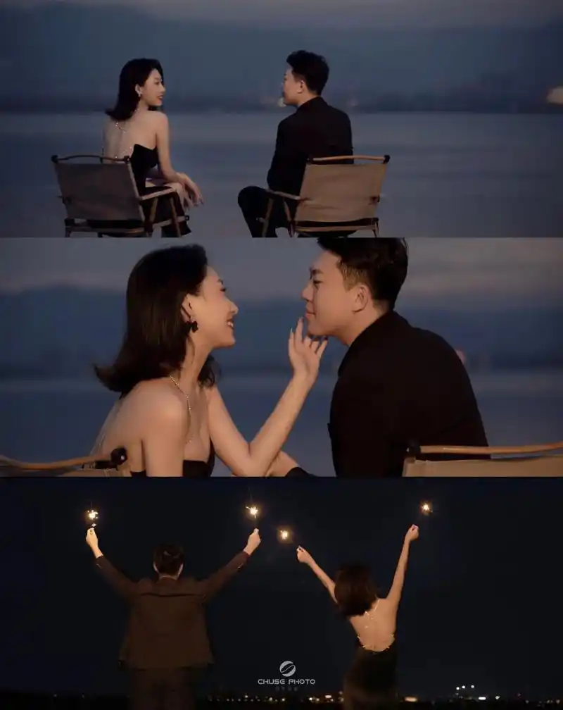 夜景婚纱照, 是以一种浪漫, 惬意,特别, 创意的拍 - 抖音