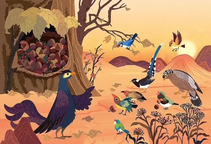 百鸟朝凤|插画|儿童插画|momohuhu - 原创作品 - 站酷 (zcool)