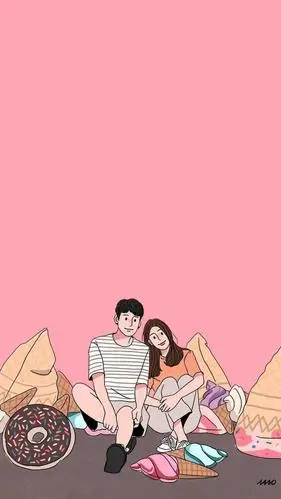 唯美创意手绘卡通情侣