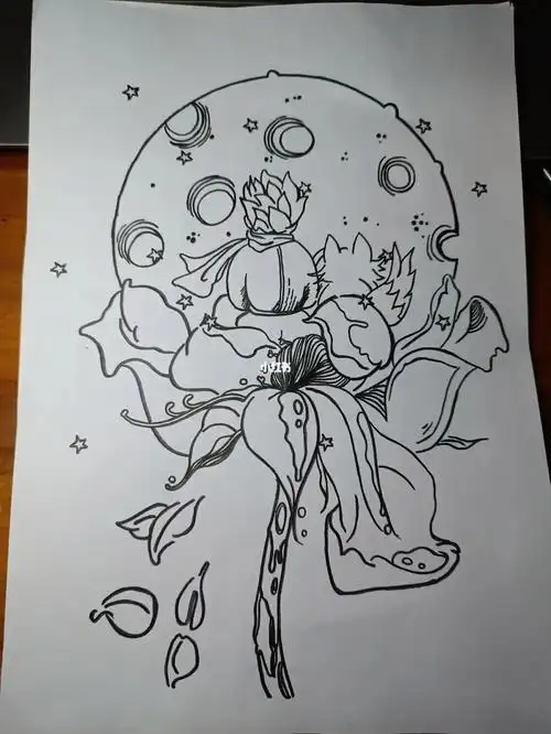 小王子手绘过程图