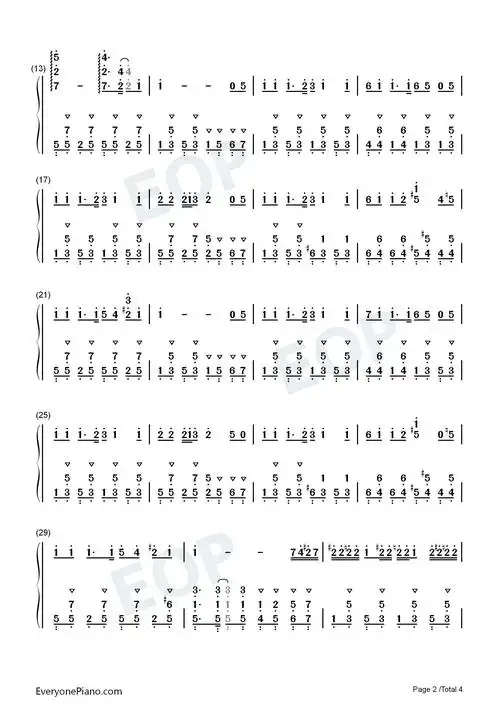 牛仔很忙联欢会part版周杰伦我很忙专辑双手简谱预览2