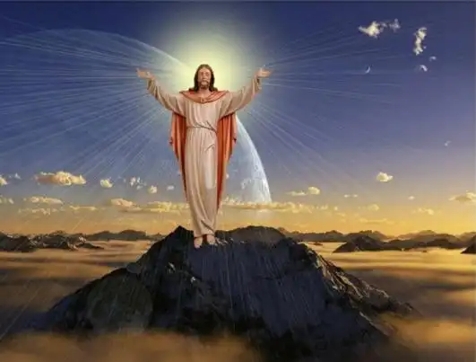 文/灵心飞翔飘来一朵洁白云彩,耶稣升天冉冉离开.