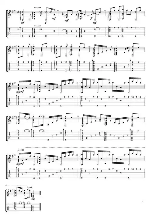 seeyouagain指弹吉他谱独奏六线谱吉他指弹演示