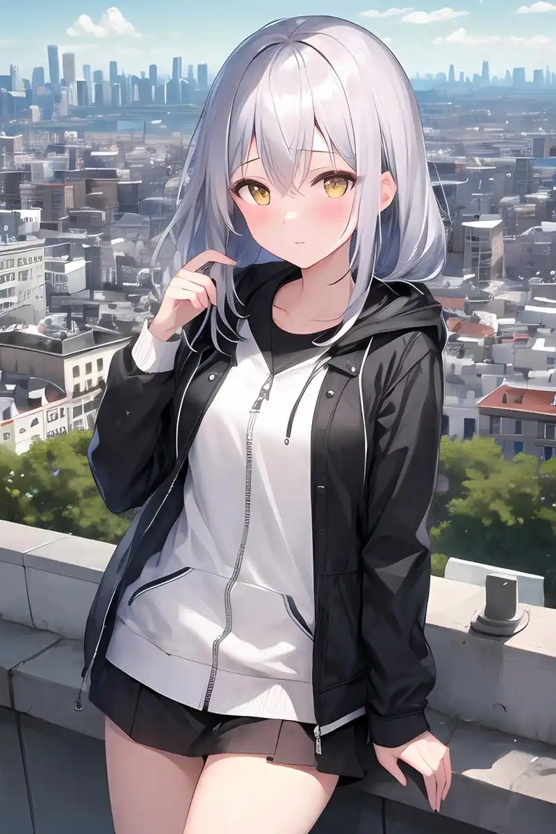 al绘画# #ai# ai绘画第188期 银发金瞳害羞的小妹妹