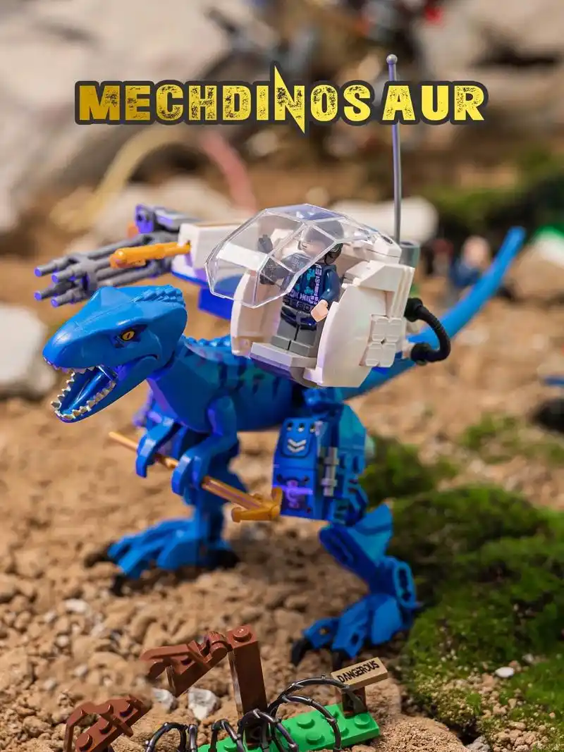 侏罗纪机械恐龙【可发射武器】益智积木玩具.#乐高 #积木 # - 抖音