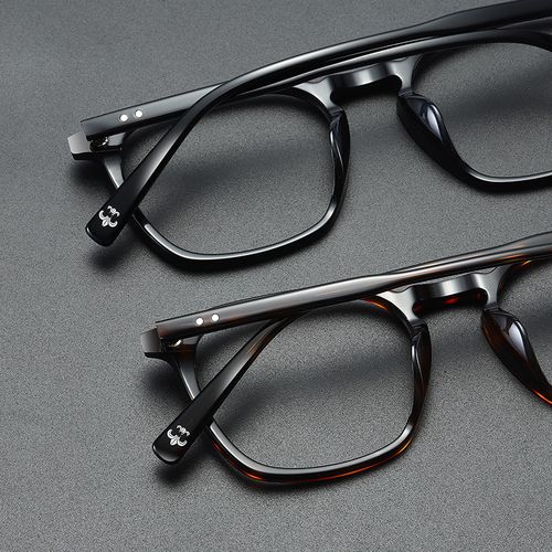 板材眼镜框男潮韩版复古个性方框玳瑁色黑框近视眼镜防蓝光防辐射