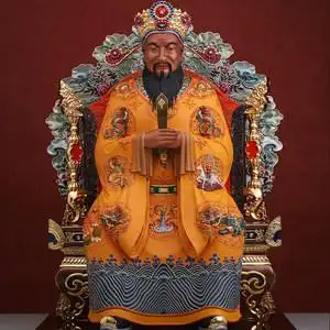 纯铜五爷财神爷神像工艺品摆件客厅佛像供奉家用定制中式彩绘铜像