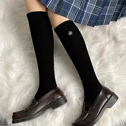 布丁熊jk制服长筒小腿袜黑白2双