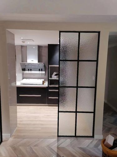 超白瓦楞长虹玻璃屏风隔断玻璃门