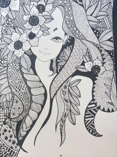 线绘黑白奥妙——锡林浩特市实验二校(4——6年级)优秀线描画作品展