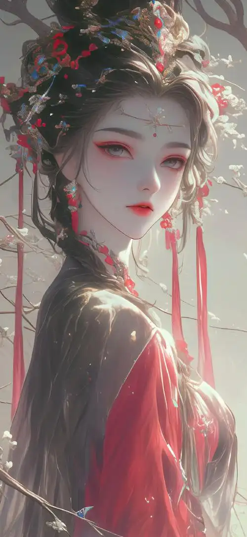 绝美古风动漫女生插画壁纸微博为15pm尺寸 4k原图:网页链接#手机壁纸