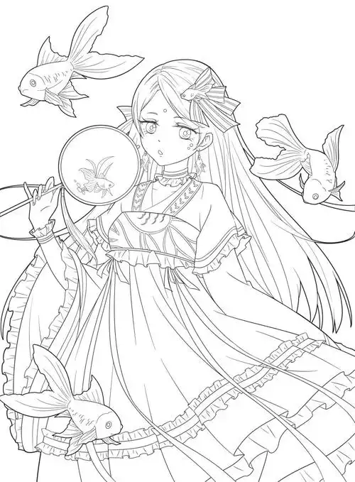 洛丽塔线稿,满足你的上色愿望!