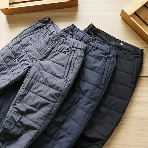 直筒纯色半松紧腰休闲棉裤出韩国旦秋冬男士保暖长裤加绒加厚