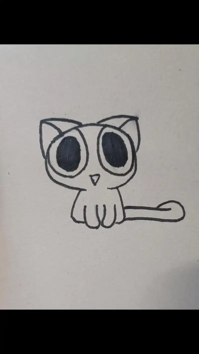 今日份画画|可爱罗小黑#简笔画 #画画 #手绘 #一起学画画 - 抖音