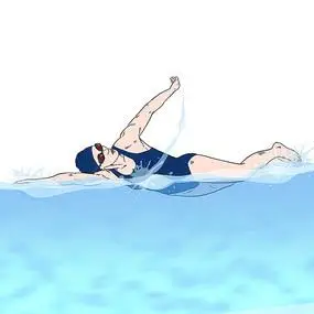 手绘风游泳的人物