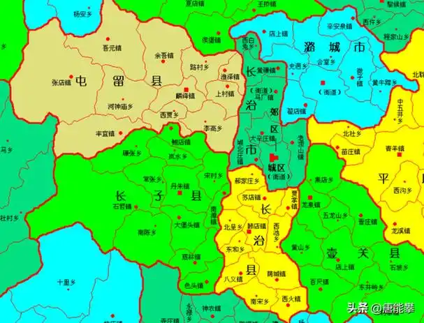 山西长治上党,屯留,潞城,潞州4区26乡镇3年的变迁