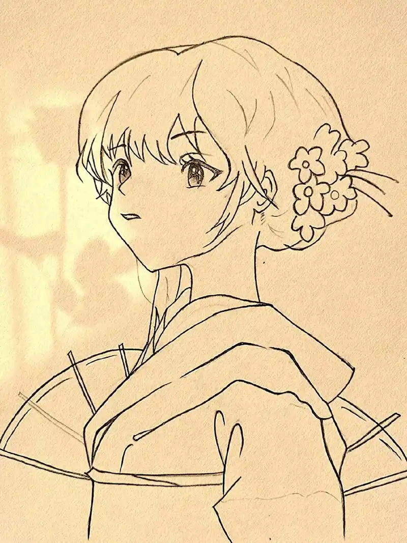 临摹 #画画 #今日分享 #动漫人物绘画 #绘画  - 抖音