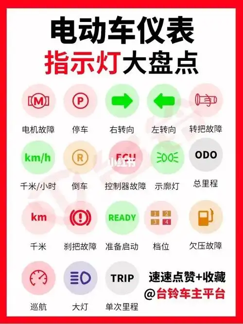 救命我的电动车仪表上出现了不明图标