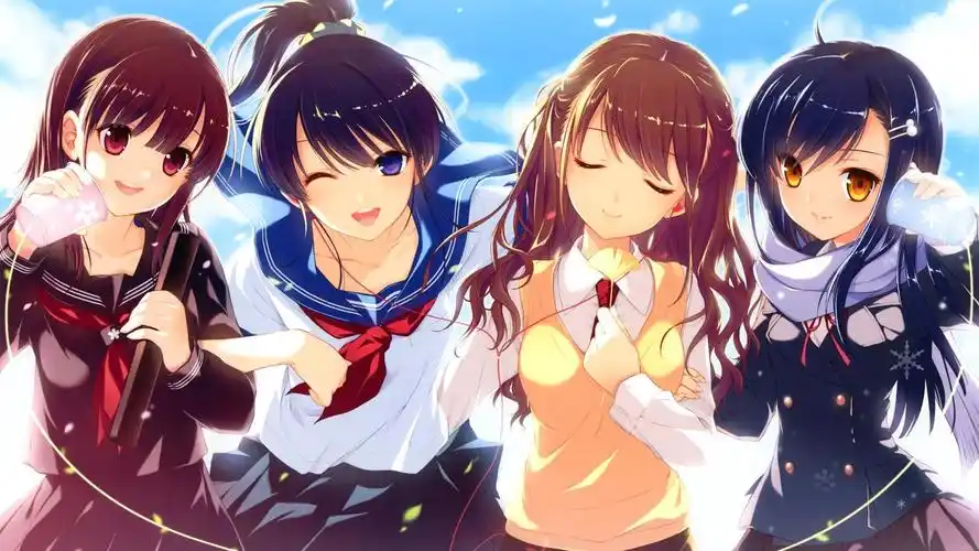 女孩,女学生,女学生和姐妹可爱的卡通壁纸1600x900分辨率查看