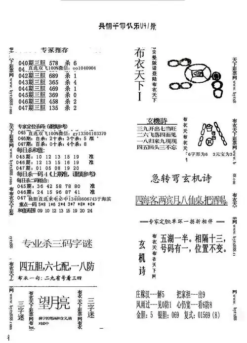 福彩3d精华布衣1-彩吧图库
