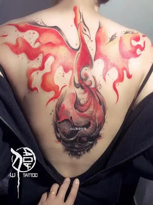 【凤凰涅盘-浴火重生】_纹身图案手稿图片_刘伟的纹身作品集