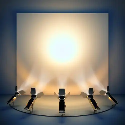 与舞台聚光灯下的空背景