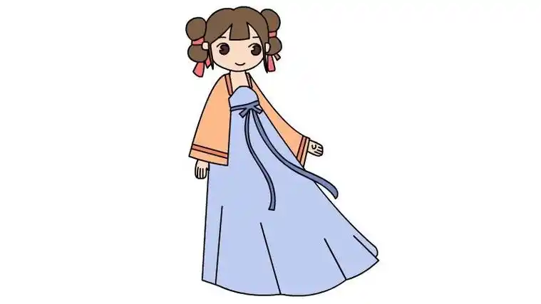 古装少女人物简笔画
