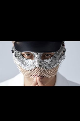 妙普乐蒙面唱将面具男士朋克夸张 银色简约蒙面歌手唱将万圣节假面