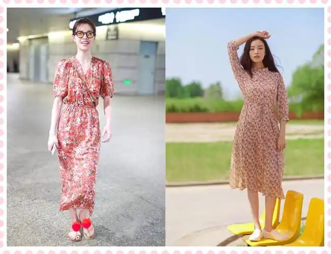 当倪妮与钟楚曦同穿碎花长裙,网友:清新和气质的差距一目了然!