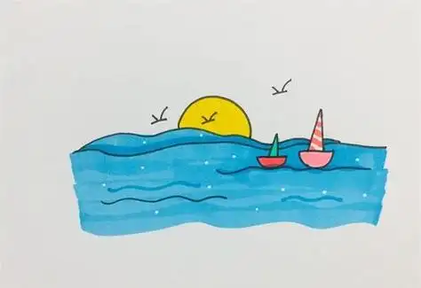 关于大海环保的漫画简笔画