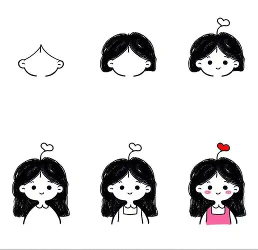 我今天带来的是超级可爱的"简笔画小人女孩"