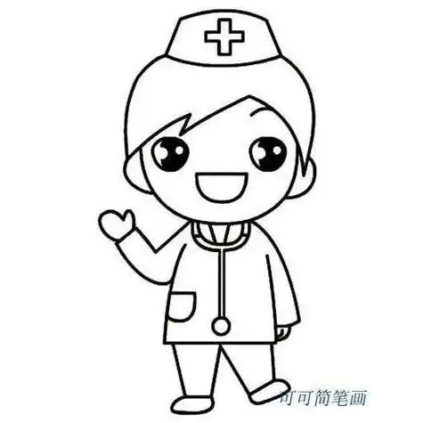 医生肖像画简笔画