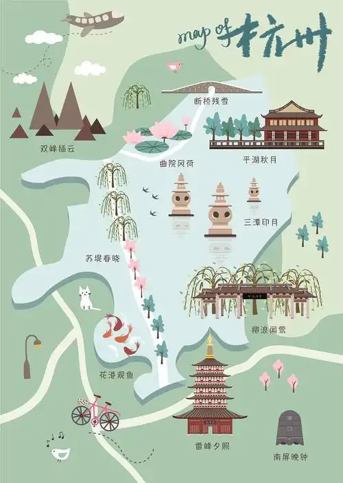 杭州西湖十景_钟晓天-站酷zcool