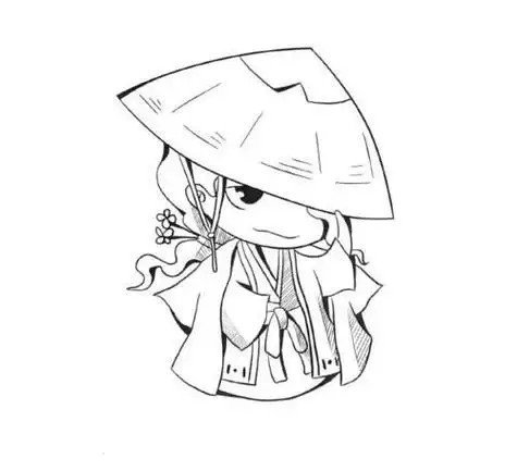 q版古风人物男简笔画古风人物简笔画惆怅的男子卡通古风美少男简笔画