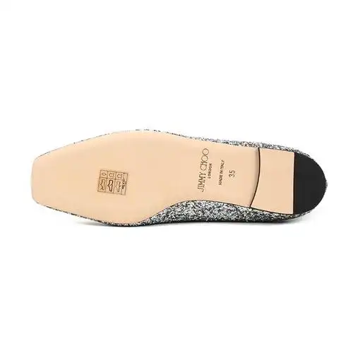 jimmychoo/周仰杰 女士闪光面料平底鞋单鞋 mirele flat bog
