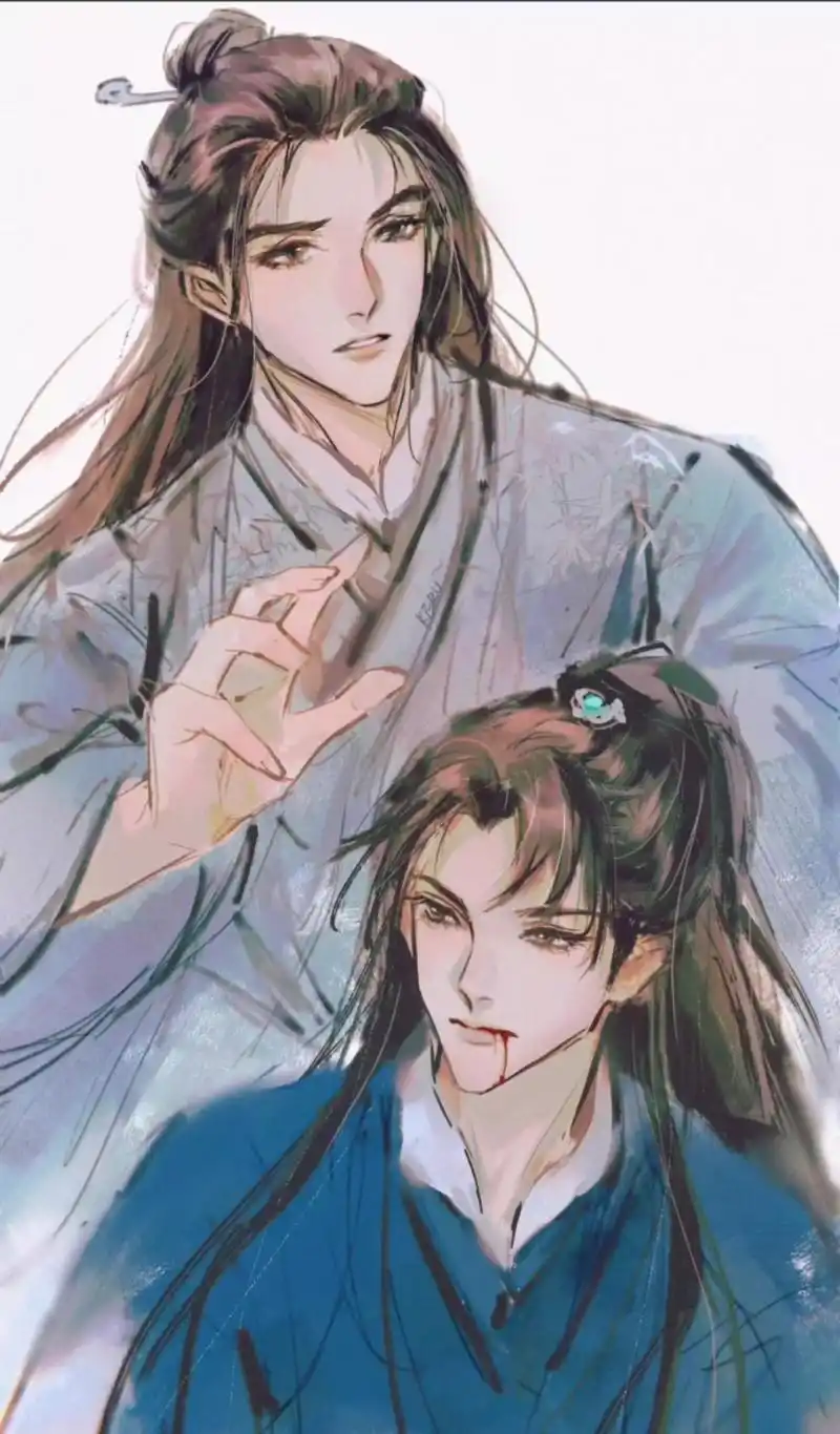 山河令漫画版cp图:超级超级喜欢的温客行和阿絮