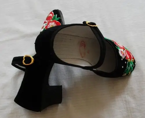 高跟方口一带女布鞋黔城系列超级高跟女士方口布鞋