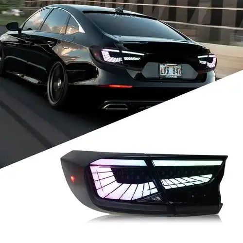 适用于十代雅阁尾灯总成改装rgb款幻彩led星空款行车灯流水转向灯