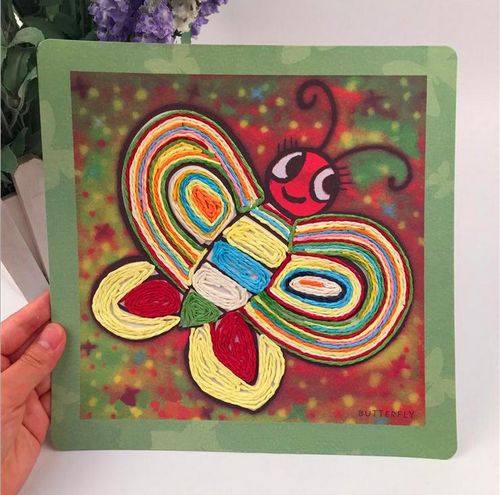 儿童纸绳画材料包diy手工创意彩色立体粘贴画幼儿绳子画玩具美劳