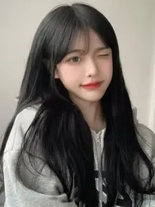 黑色空气刘海假发片