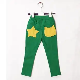童装女童长裤子糖果彩色弹力牛仔裤 星星贴布款小脚裤靴裤打底裤