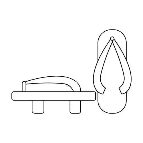 木屐_象征_轮廓_风格_隔绝_白色背景_背景_日本_矢量_插画_高清图片