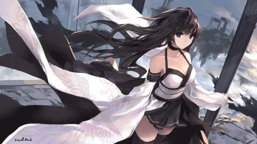 漂亮女孩,眼睛,空中,美丽的姿态,唯美好看动漫女生壁纸