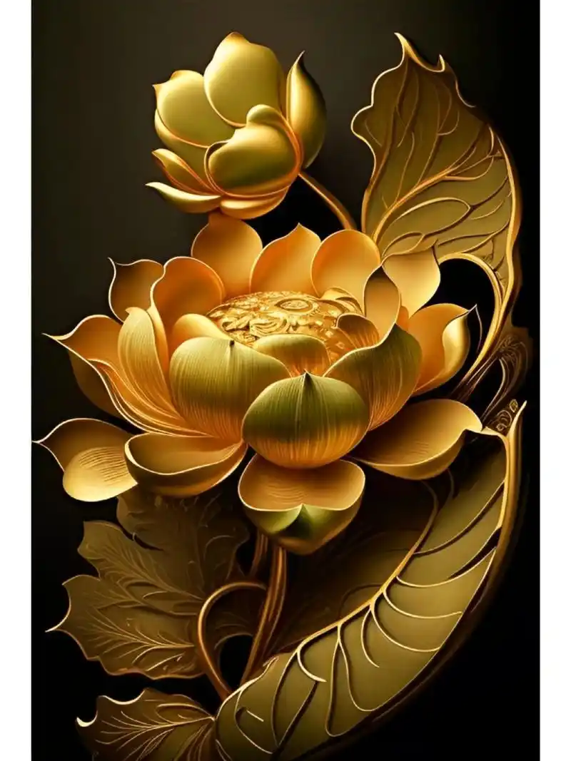 莲花 金色莲花,好运连连!