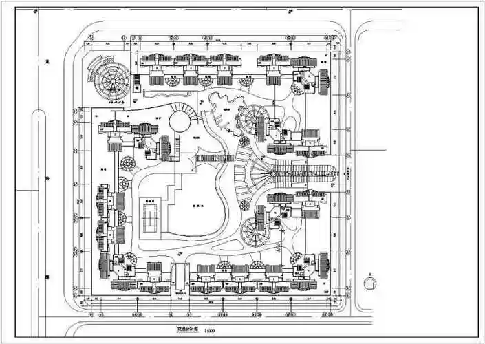 某高层住宅小区平面绿化规划设计cad施工图