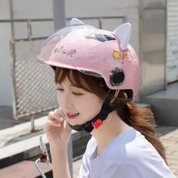 冬季保暖防寒电动车头盔女款可爱网红四季通用电瓶摩托车儿童安全帽